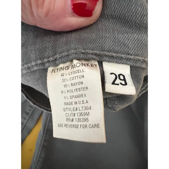 ☀️Flying Monkey Gray Skinny Jeans Size 29 Made in USA NWT - Picture 6 of 9